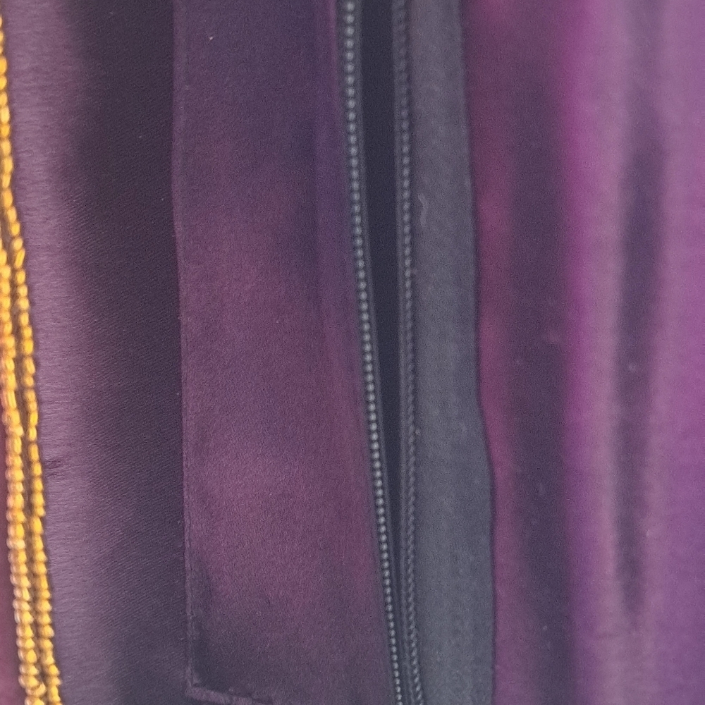 Burdau Tube Velvet And Gold Bead Eveing Purse - Picture 8 of 12